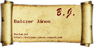 Balczer János névjegykártya