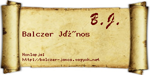 Balczer János névjegykártya