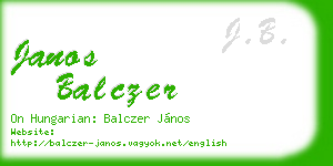 janos balczer business card